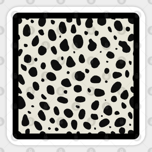 Cream and Black Cheetah Print Animal Print Sticker by YourGoods